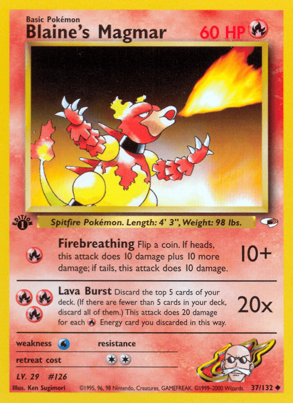 Blaine's Magmar (37/132) [Gym Heroes 1st Edition] Pokemon Single Pokémon  | Multizone: Comics And Games