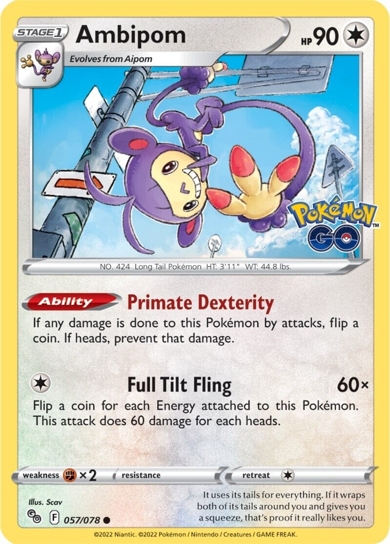 Ambipom (057/078) [Pokémon GO] Pokemon Single Pokémon  | Multizone: Comics And Games