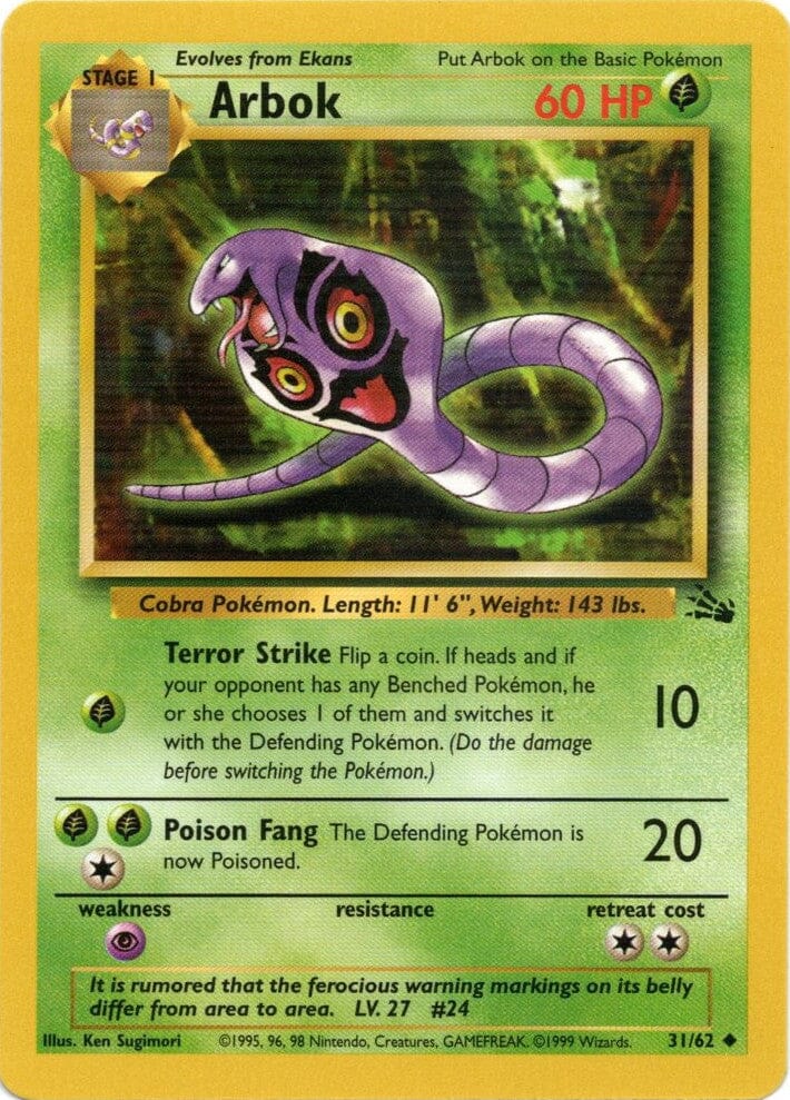Arbok (31/62) [Fossil Unlimited] Pokemon Single Pokémon  | Multizone: Comics And Games