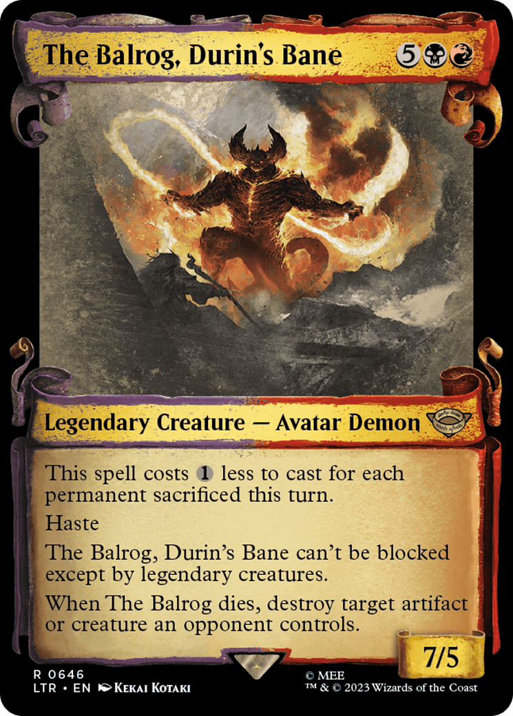 The Balrog, Durin's Bane [The Lord of the Rings: Tales of Middle-Earth Showcase Scrolls] MTG Single Magic: The Gathering  | Multizone: Comics And Games