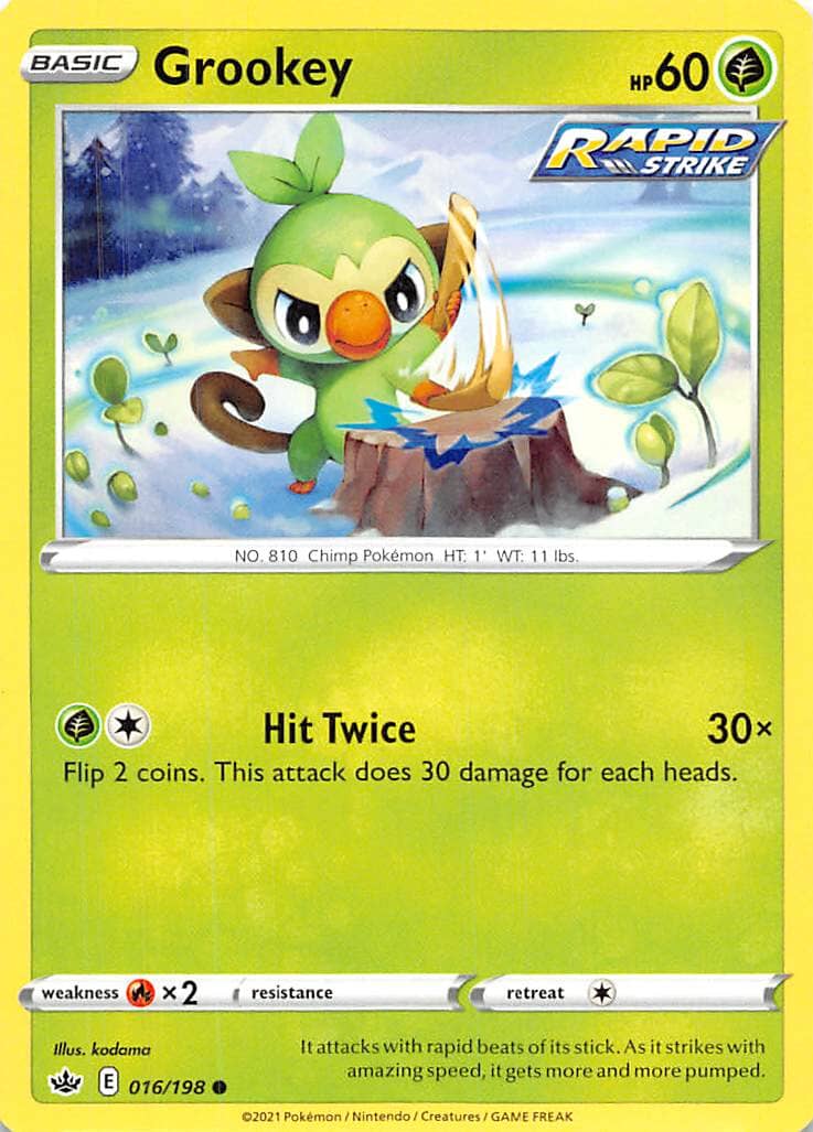 Grookey (016/198) [Sword & Shield: Chilling Reign] Pokemon Single Pokémon  | Multizone: Comics And Games