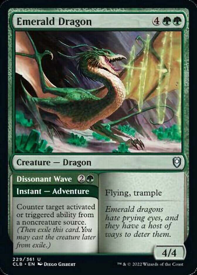 Emerald Dragon // Dissonant Wave [Commander Legends: Battle for Baldur's Gate] MTG Single Magic: The Gathering  | Multizone: Comics And Games