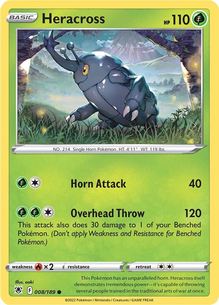 Heracross (008/189) [Sword & Shield: Astral Radiance] Pokemon Single Pokémon  | Multizone: Comics And Games