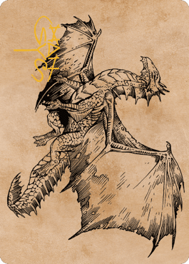 Ancient Bronze Dragon Art Card (58) (Gold-Stamped Signature) [Commander Legends: Battle for Baldur's Gate Art Series] MTG Single Magic: The Gathering  | Multizone: Comics And Games