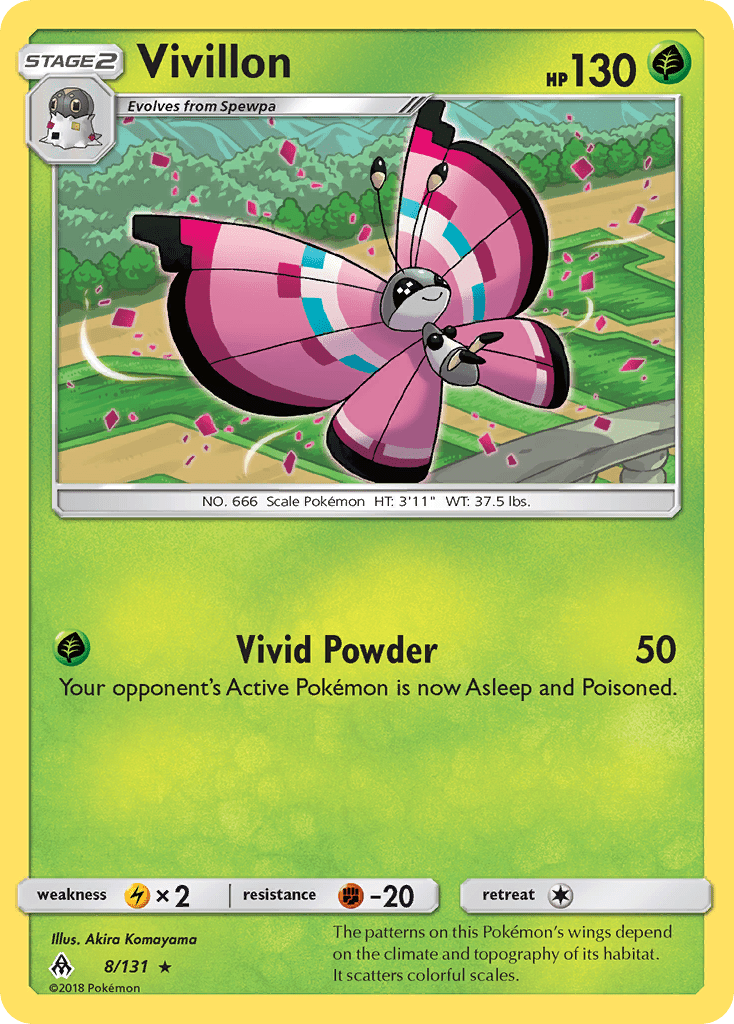 Vivillon (8/131) [Sun & Moon: Forbidden Light] Pokemon Single Pokémon  | Multizone: Comics And Games