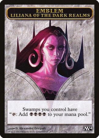 Emblem - Liliana of the Dark Realms [Magic 2014 Tokens] MTG Single Magic: The Gathering  | Multizone: Comics And Games
