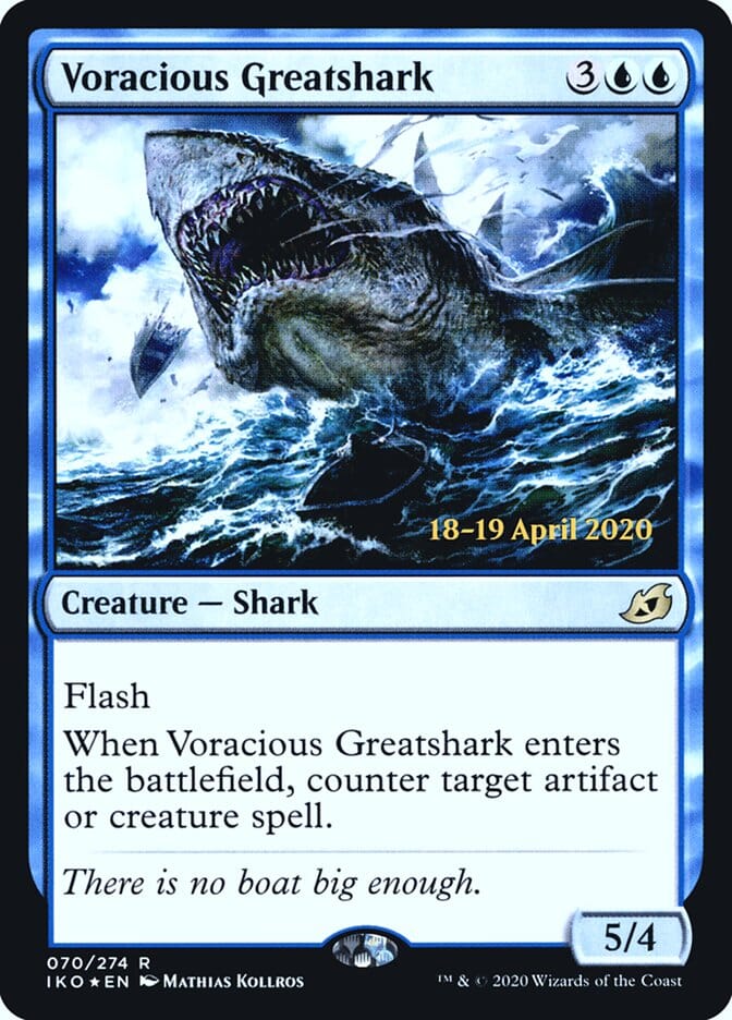Voracious Greatshark [Ikoria: Lair of Behemoths Prerelease Promos] MTG Single Magic: The Gathering  | Multizone: Comics And Games