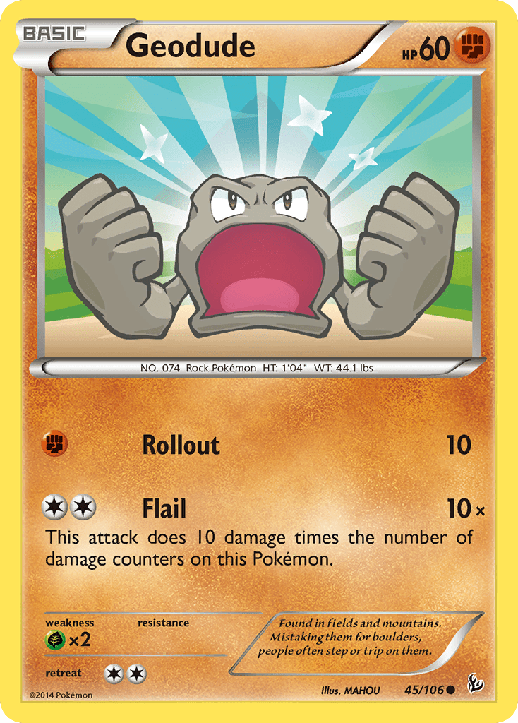 Geodude (45/106) [XY: Flashfire] Pokemon Single Pokémon  | Multizone: Comics And Games
