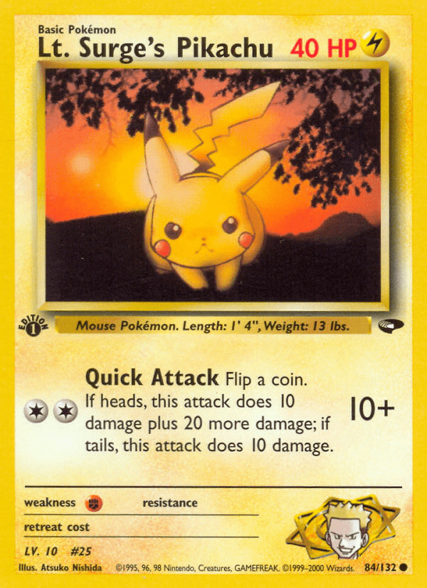 Lt. Surge's Pikachu (84/132) [Gym Challenge 1st Edition] Pokemon Single Pokémon  | Multizone: Comics And Games