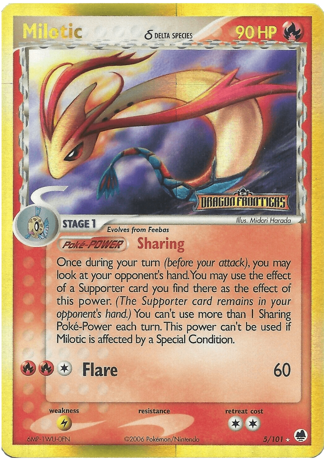 Milotic (5/101) (Delta Species) (Stamped) [EX: Dragon Frontiers] Pokemon Single Pokémon  | Multizone: Comics And Games