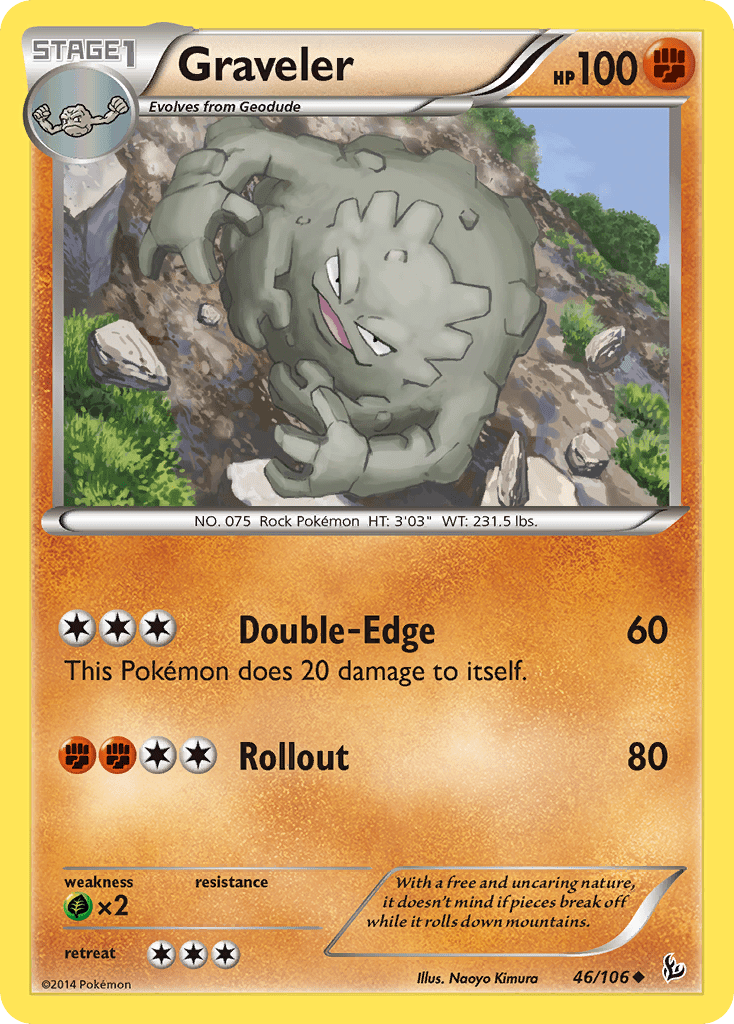 Graveler (46/106) [XY: Flashfire] Pokemon Single Pokémon  | Multizone: Comics And Games