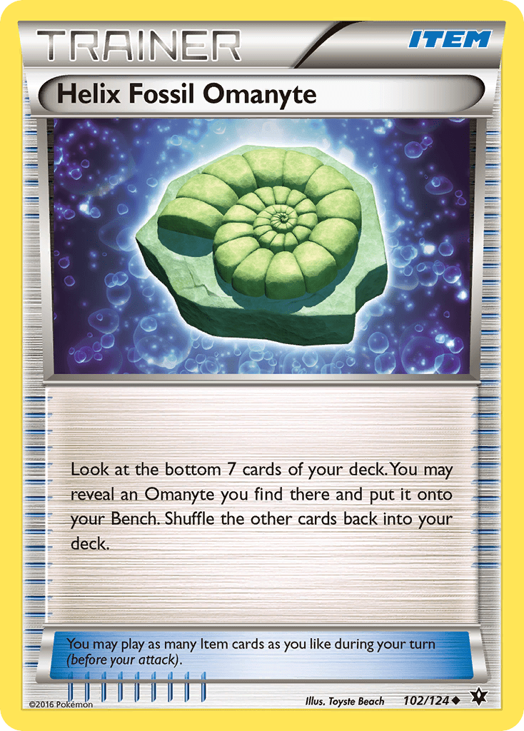 Helix Fossil Omanyte (102/124) [XY: Fates Collide] Pokemon Single Pokémon  | Multizone: Comics And Games