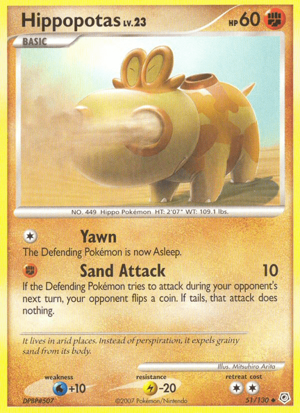 Hippopotas (51/130) [Diamond & Pearl: Base Set] Pokemon Single Pokémon  | Multizone: Comics And Games