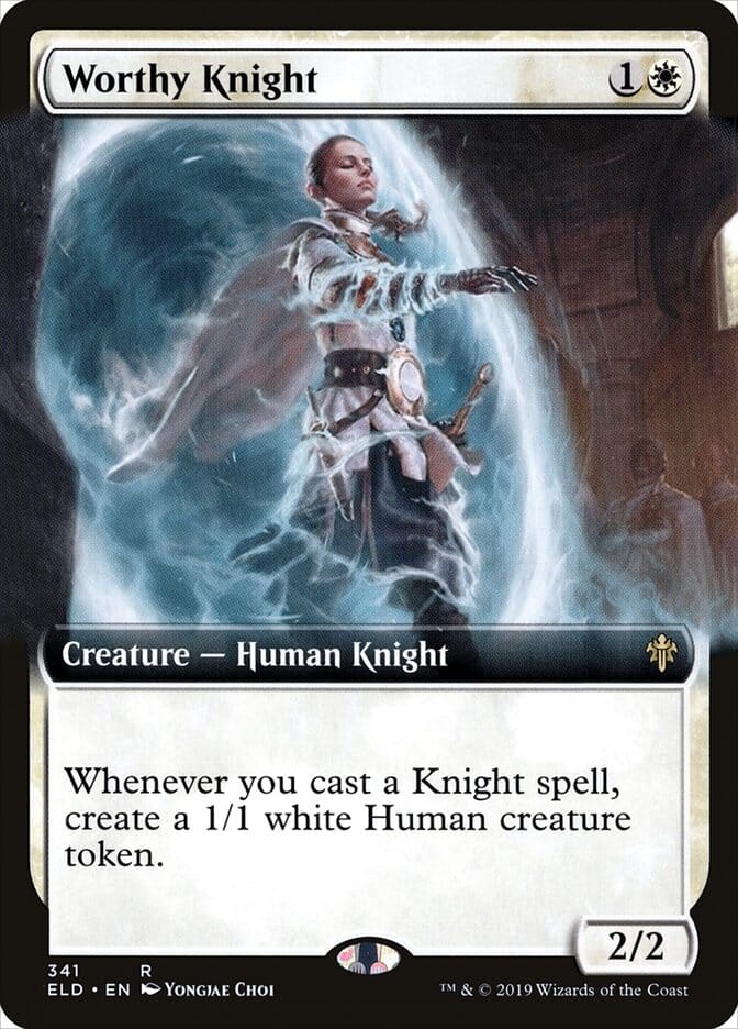 Worthy Knight (Extended Art) [Throne of Eldraine] MTG Single Magic: The Gathering  | Multizone: Comics And Games