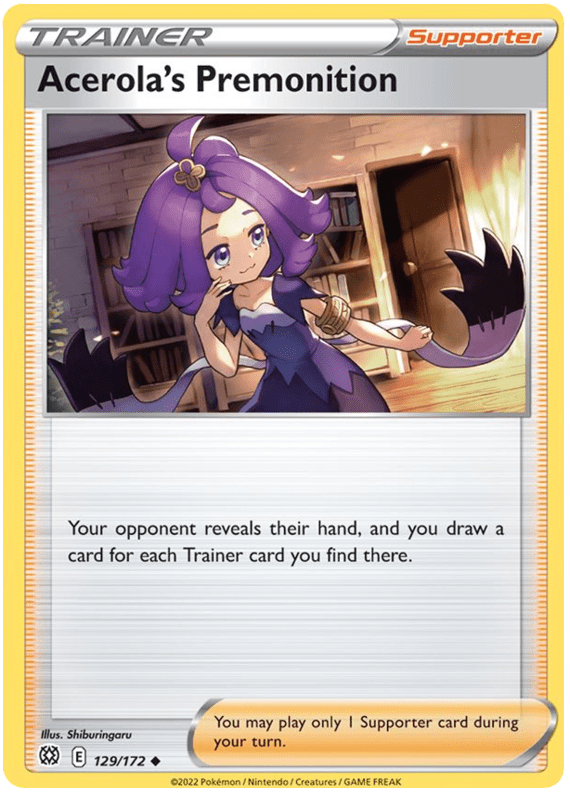 Acerola's Premonition (129/172) [Sword & Shield: Brilliant Stars] Pokemon Single Pokémon  | Multizone: Comics And Games