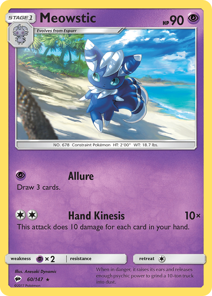 Meowstic (60/147) [Sun & Moon: Burning Shadows] Pokemon Single Pokémon  | Multizone: Comics And Games