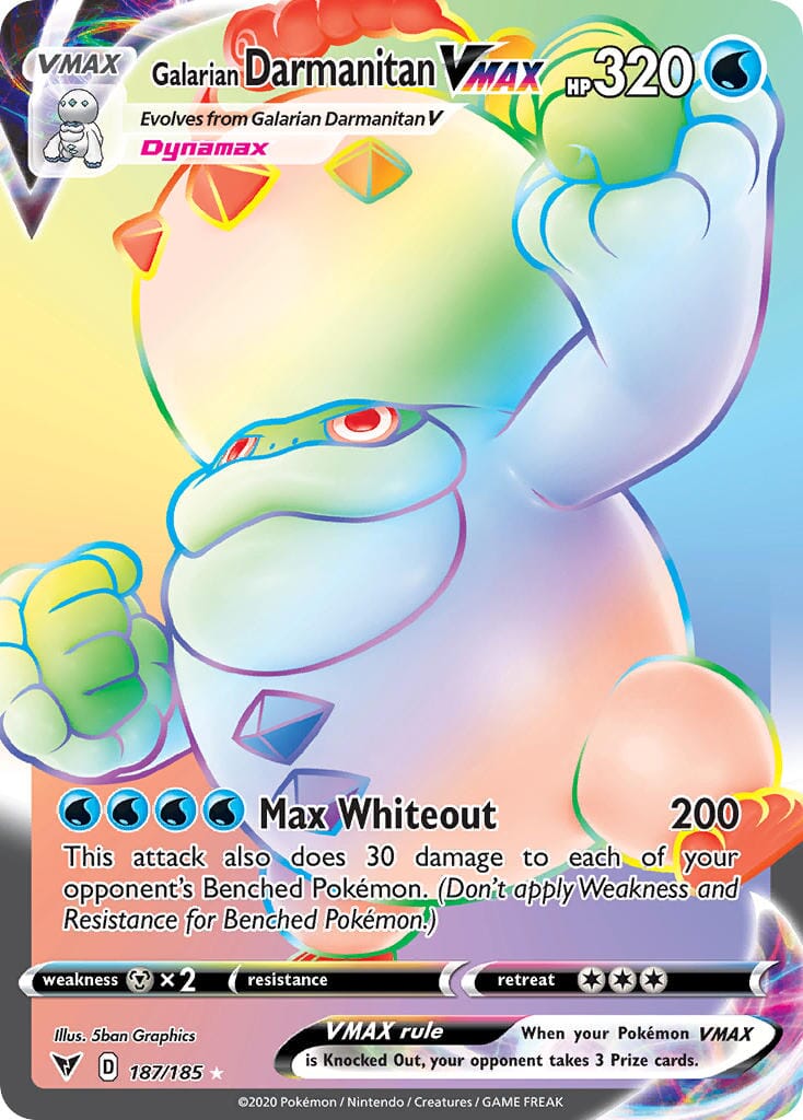 Galarian Darmanitan VMAX (187/185) [Sword & Shield: Vivid Voltage] Pokemon Single Pokémon  | Multizone: Comics And Games