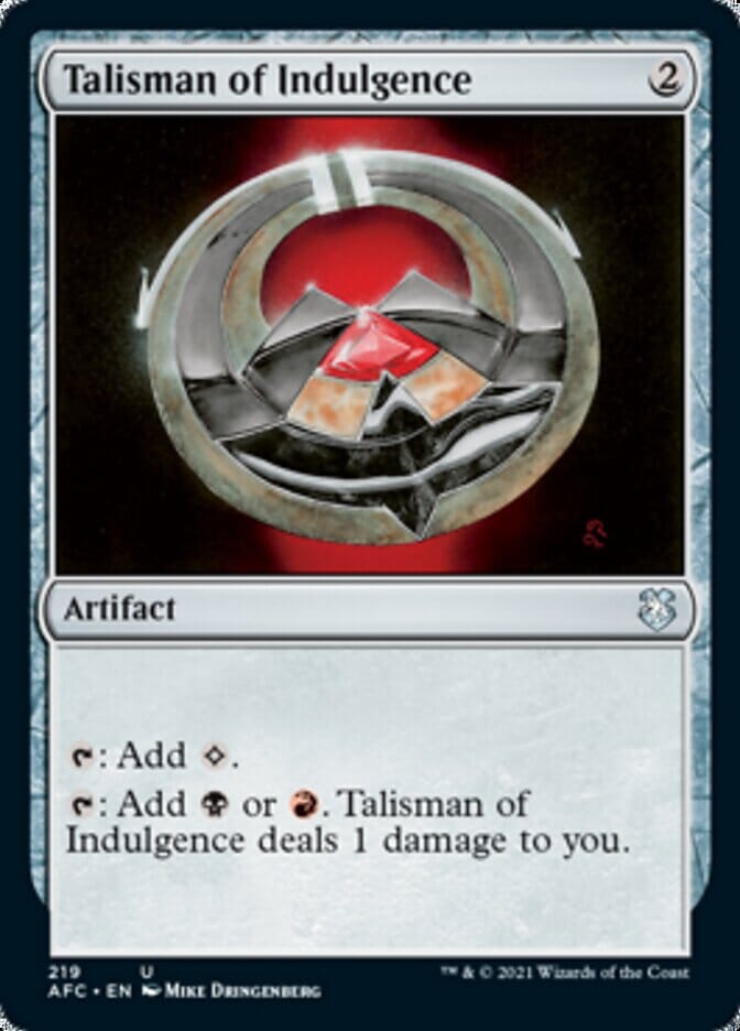 Talisman of Indulgence [Dungeons & Dragons: Adventures in the Forgotten Realms Commander] MTG Single Magic: The Gathering  | Multizone: Comics And Games