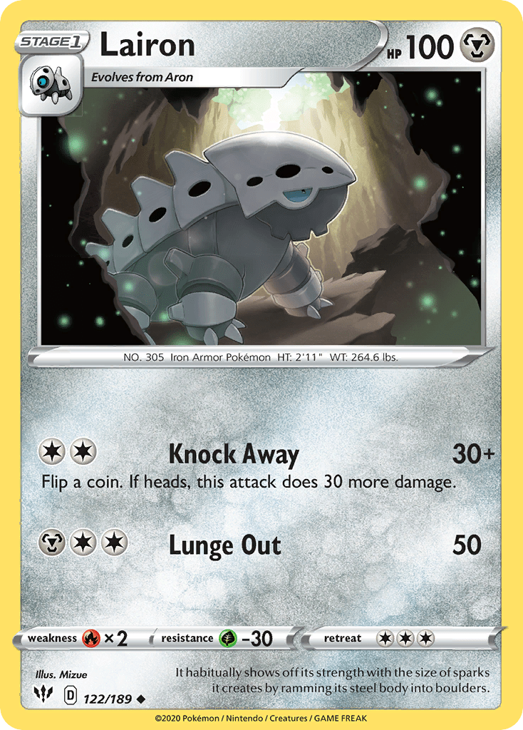 Lairon (122/189) [Sword & Shield: Darkness Ablaze] Pokemon Single Pokémon  | Multizone: Comics And Games