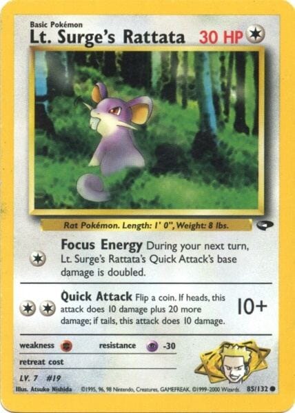 Lt. Surge's Rattata (85/132) [Gym Challenge Unlimited] Pokemon Single Pokémon  | Multizone: Comics And Games