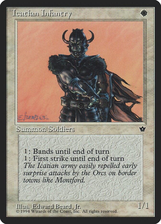 Icatian Infantry (Edward P. Beard, Jr.) [Fallen Empires] MTG Single Magic: The Gathering  | Multizone: Comics And Games
