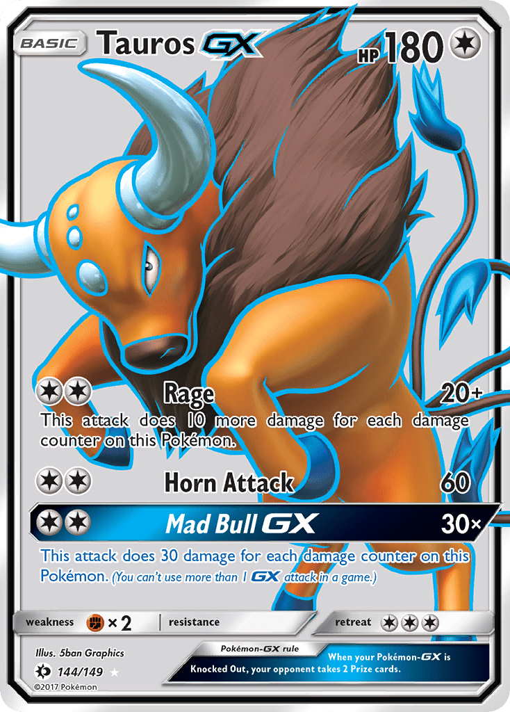 Tauros GX (144/149) [Sun & Moon: Base Set] Pokemon Single Pokémon  | Multizone: Comics And Games