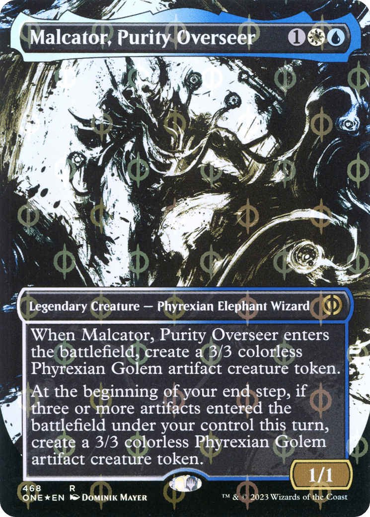 Malcator, Purity Overseer (Borderless Ichor Step-and-Compleat Foil) [Phyrexia: All Will Be One] MTG Single Magic: The Gathering  | Multizone: Comics And Games