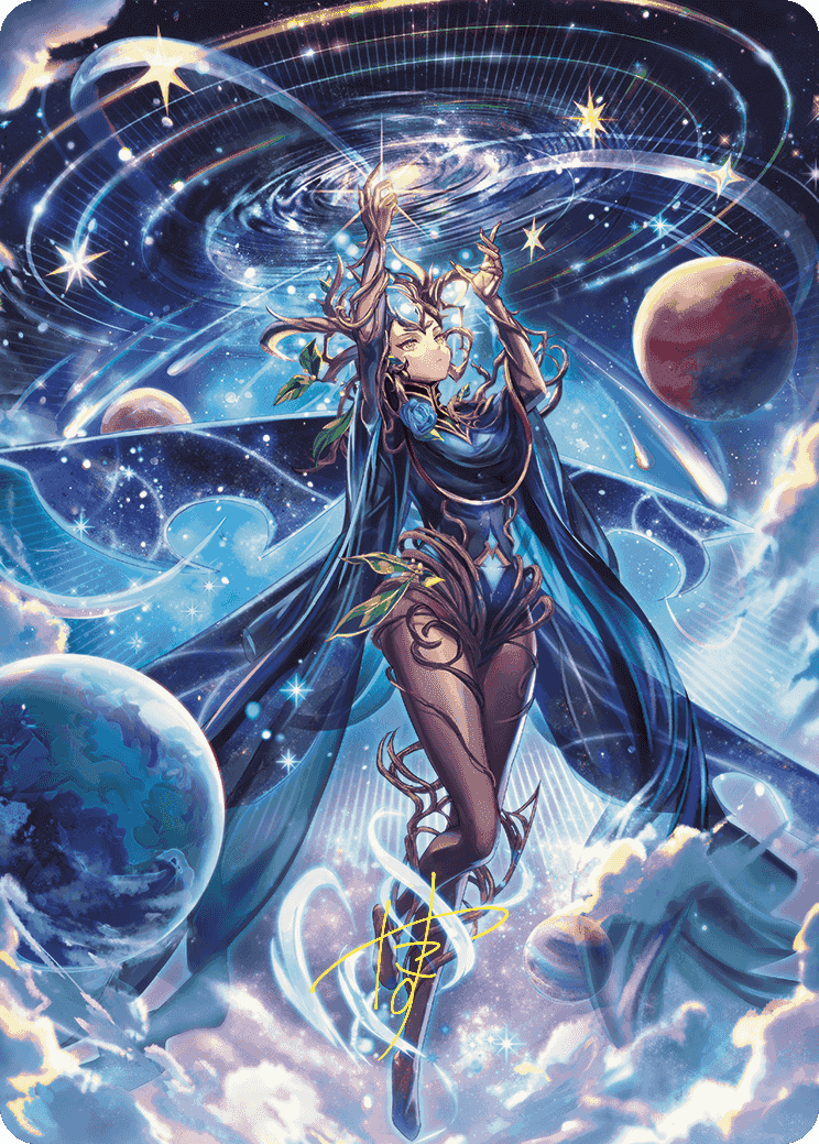 Omniscience Anime Art Card (Gold-Stamped Signature) [Wilds of Eldraine Art Series] MTG Single Magic: The Gathering  | Multizone: Comics And Games