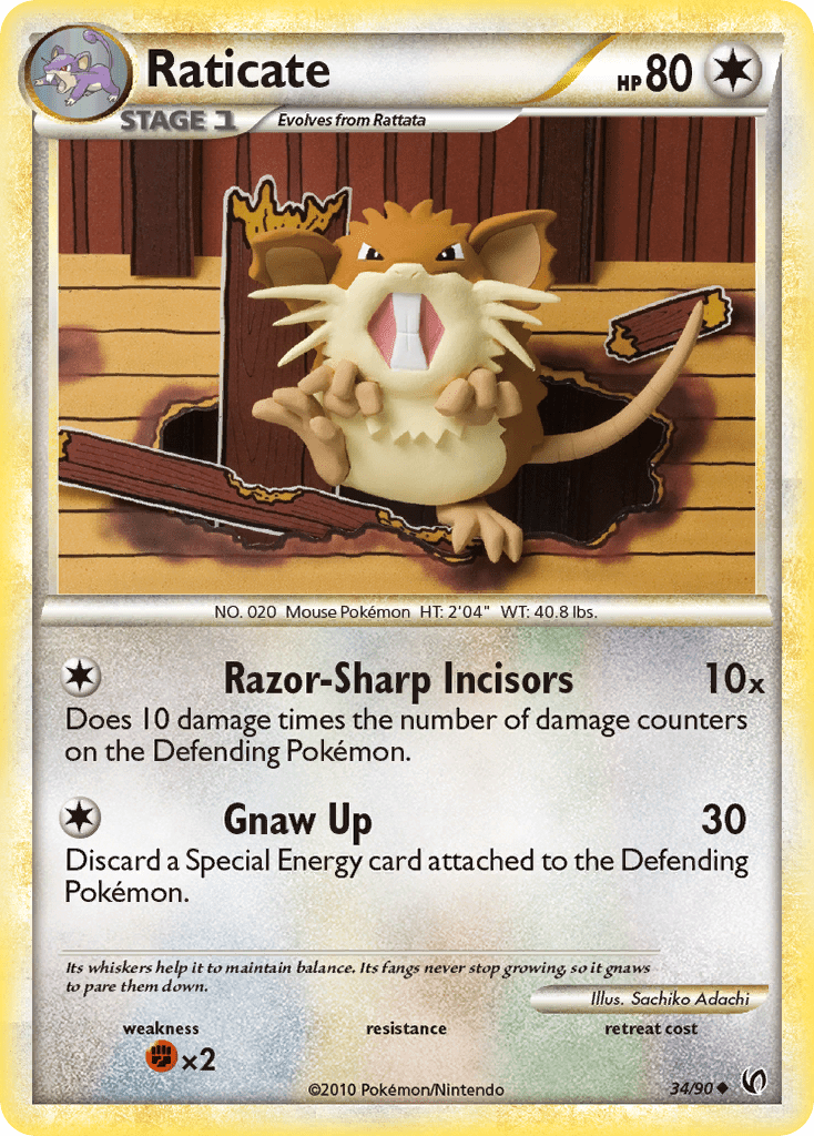 Raticate (34/90) [HeartGold & SoulSilver: Undaunted] Pokemon Single Pokémon  | Multizone: Comics And Games