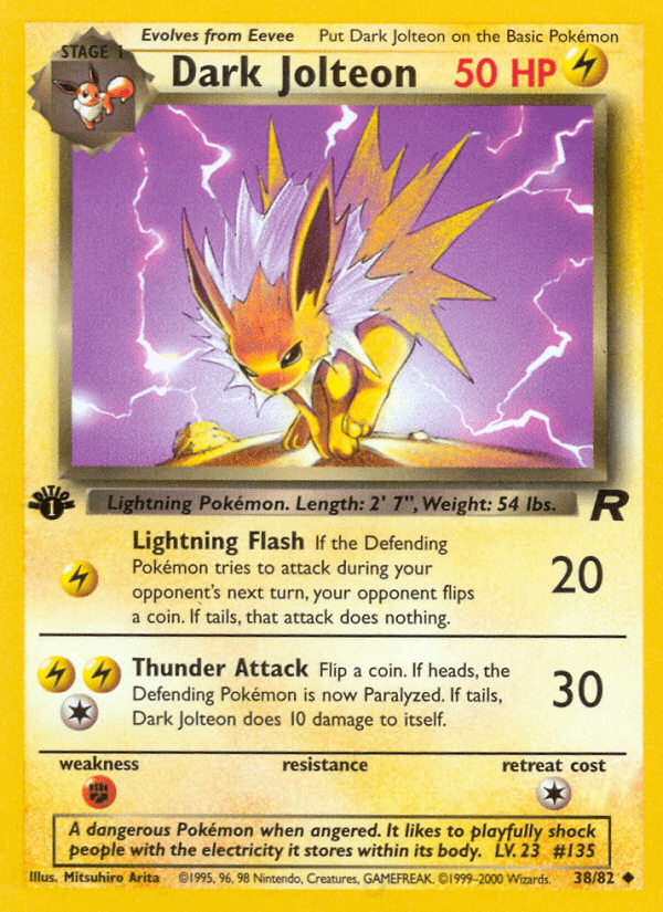 Dark Jolteon (38/82) [Team Rocket 1st Edition] Pokemon Single Pokémon  | Multizone: Comics And Games
