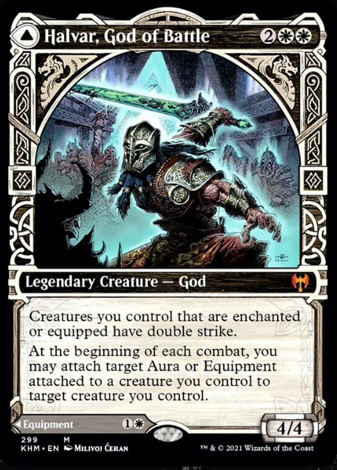 Halvar, God of Battle // Sword of the Realms (Showcase) [Kaldheim] MTG Single Magic: The Gathering  | Multizone: Comics And Games