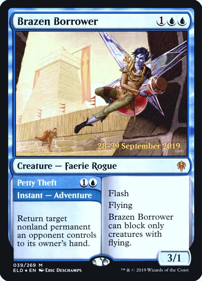 Brazen Borrower // Petty Theft [Throne of Eldraine Prerelease Promos] MTG Single Magic: The Gathering  | Multizone: Comics And Games