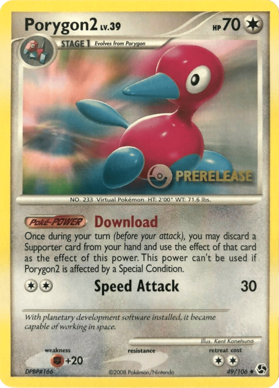Porygon2 (49/106) (Prerelease Promo) [Diamond & Pearl: Black Star Promos] Pokemon Single Pokémon  | Multizone: Comics And Games