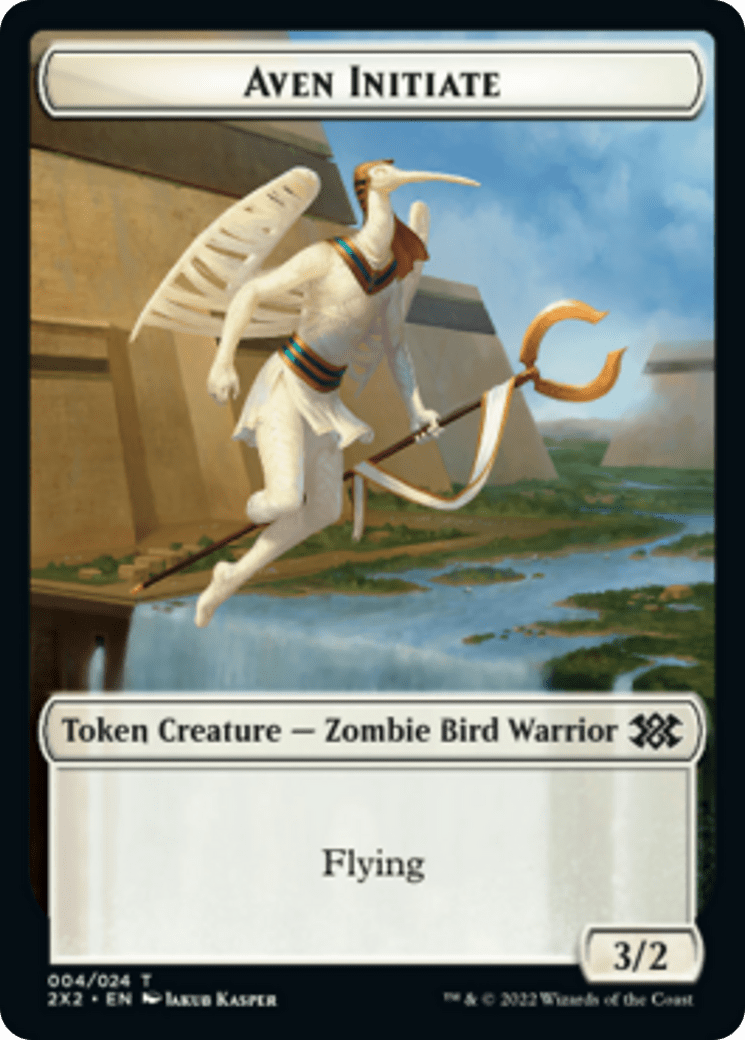 Worm // Aven Initiate Double-sided Token [Double Masters 2022 Tokens] MTG Single Magic: The Gathering  | Multizone: Comics And Games