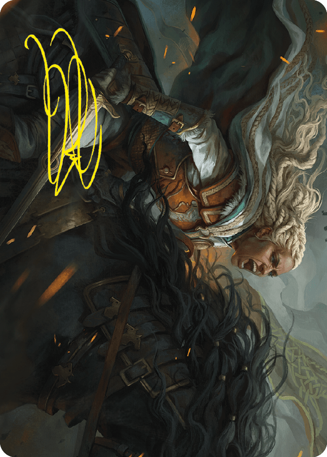 Eowyn, Fearless Knight Art Card (Gold-Stamped Signature) [The Lord of the Rings: Tales of Middle-earth Art Series] MTG Single Magic: The Gathering  | Multizone: Comics And Games