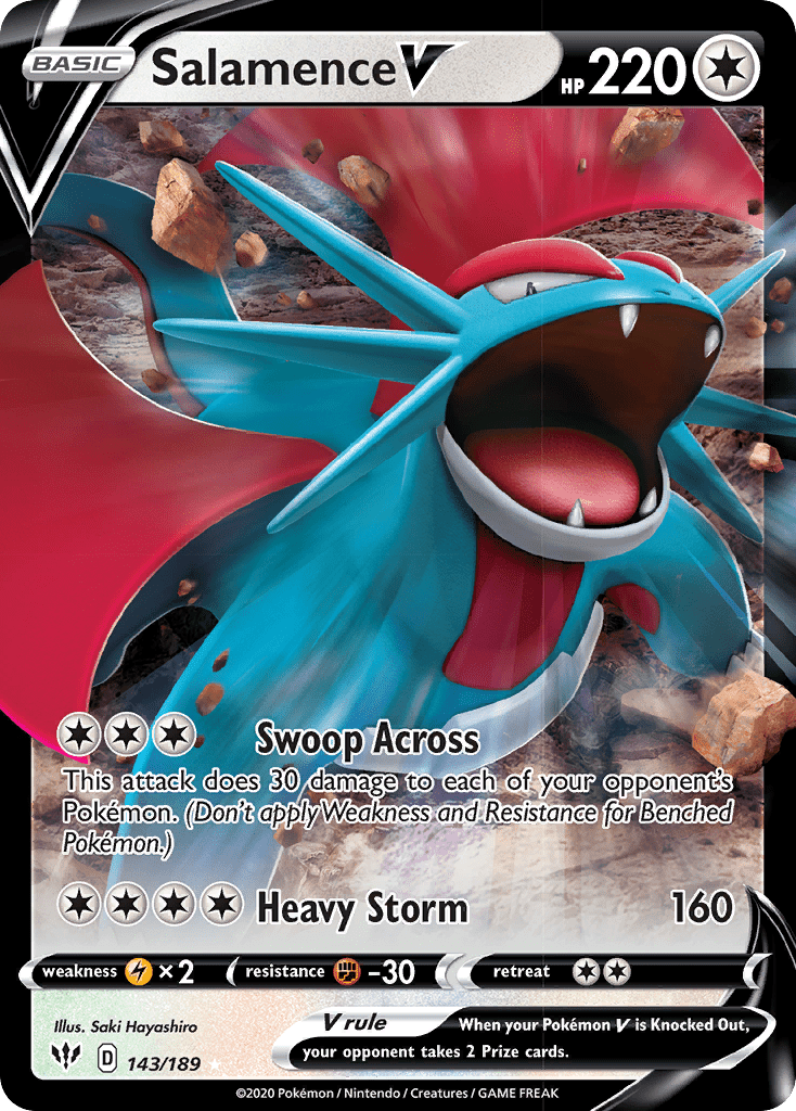 Salamence V (143/189) [Sword & Shield: Darkness Ablaze] Pokemon Single Pokémon  | Multizone: Comics And Games