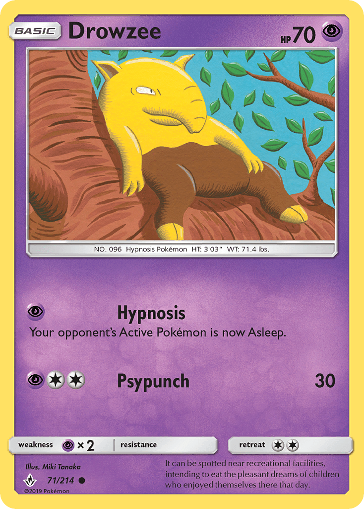 Drowzee (71/214) [Sun & Moon: Unbroken Bonds] Pokemon Single Pokémon  | Multizone: Comics And Games