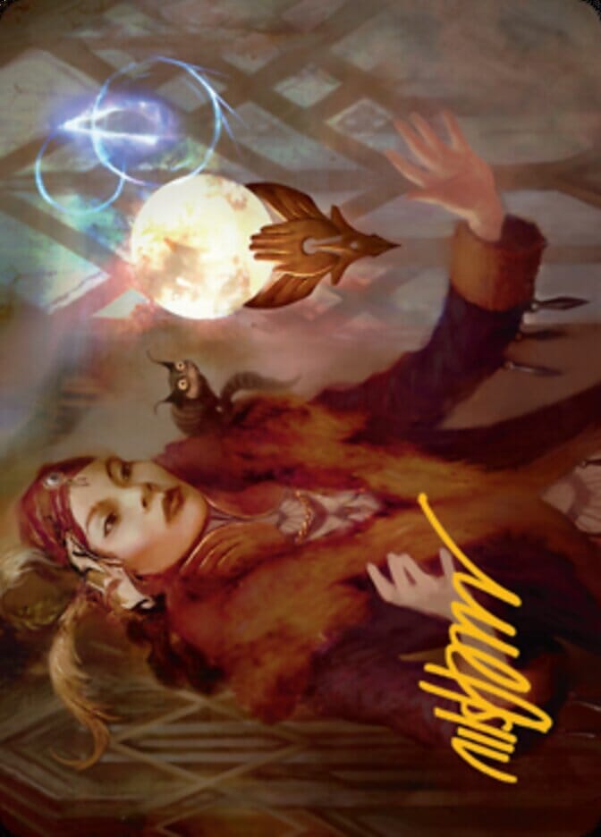 Misfortune Teller Art Card (Gold-Stamped Signature) [Streets of New Capenna Art Series] MTG Single Magic: The Gathering  | Multizone: Comics And Games