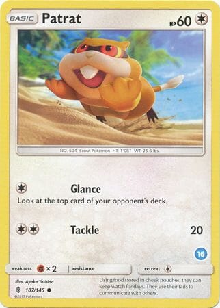 Patrat (107/145) (Deck Exclusive #16) [Sun & Moon: Trainer Kit - Alolan Ninetales] Pokemon Single Pokémon  | Multizone: Comics And Games