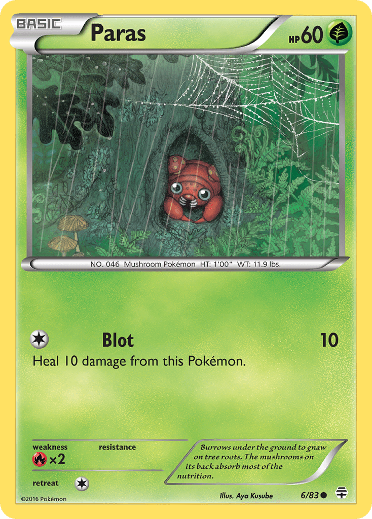 Paras (6/83) [XY: Generations] Pokemon Single Pokémon  | Multizone: Comics And Games