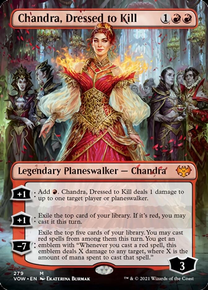 Chandra, Dressed to Kill (Borderless) [Innistrad: Crimson Vow] MTG Single Magic: The Gathering  | Multizone: Comics And Games