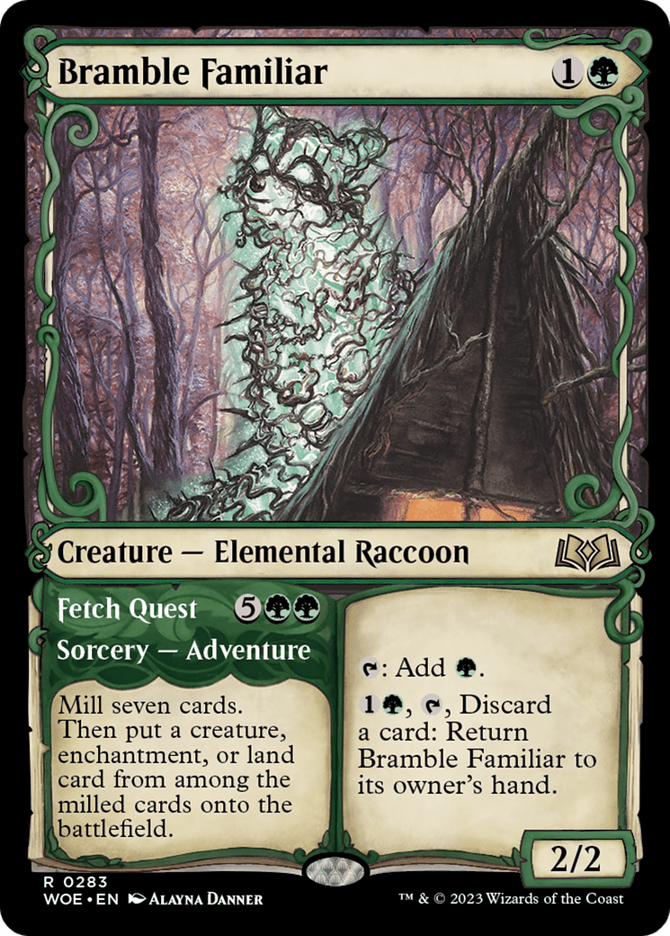 Bramble Familiar // Fetch Quest (Showcase) [Wilds of Eldraine] MTG Single Magic: The Gathering  | Multizone: Comics And Games