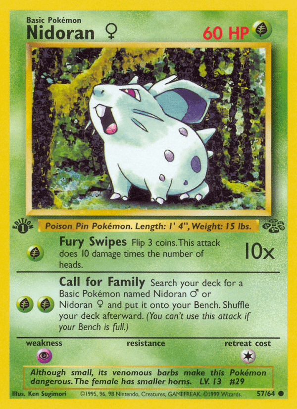 Nidoran (57/64) (Female) [Jungle 1st Edition] Pokemon Single Pokémon  | Multizone: Comics And Games