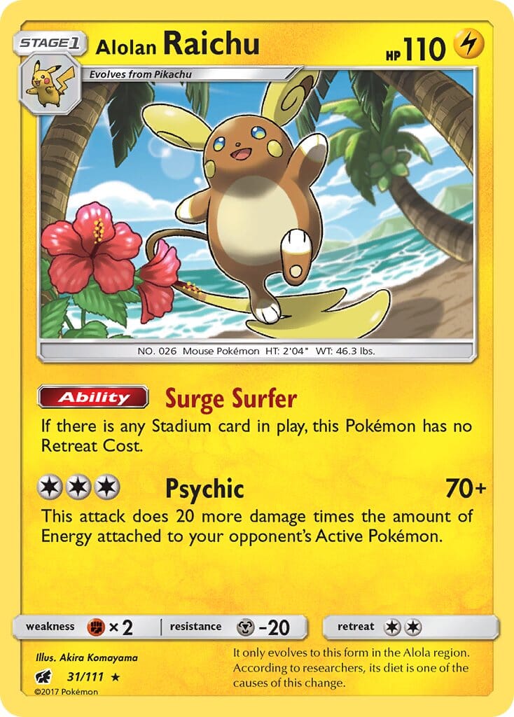 Alolan Raichu (31/111) (Theme Deck Exclusive) [Sun & Moon: Crimson Invasion] Pokemon Single Pokémon  | Multizone: Comics And Games