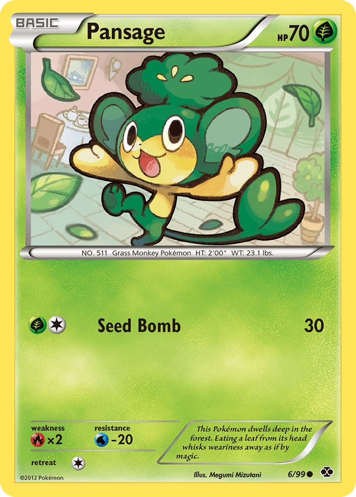 Pansage (6/99) [Black & White: Next Destinies] Pokemon Single Pokémon  | Multizone: Comics And Games