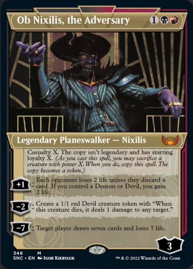 Ob Nixilis, the Adversary (Showcase Art Deco) [Streets of New Capenna] MTG Single Magic: The Gathering  | Multizone: Comics And Games