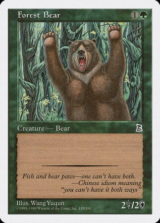 Forest Bear [Portal Three Kingdoms] MTG Single Magic: The Gathering  | Multizone: Comics And Games
