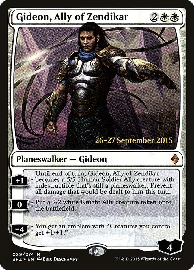 Gideon, Ally of Zendikar [Battle for Zendikar Prerelease Promos] MTG Single Magic: The Gathering  | Multizone: Comics And Games