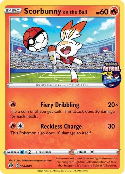 Scorbunny on the Ball (004/005) [Pokemon Futsal Collection] Pokemon Single Pokémon  | Multizone: Comics And Games