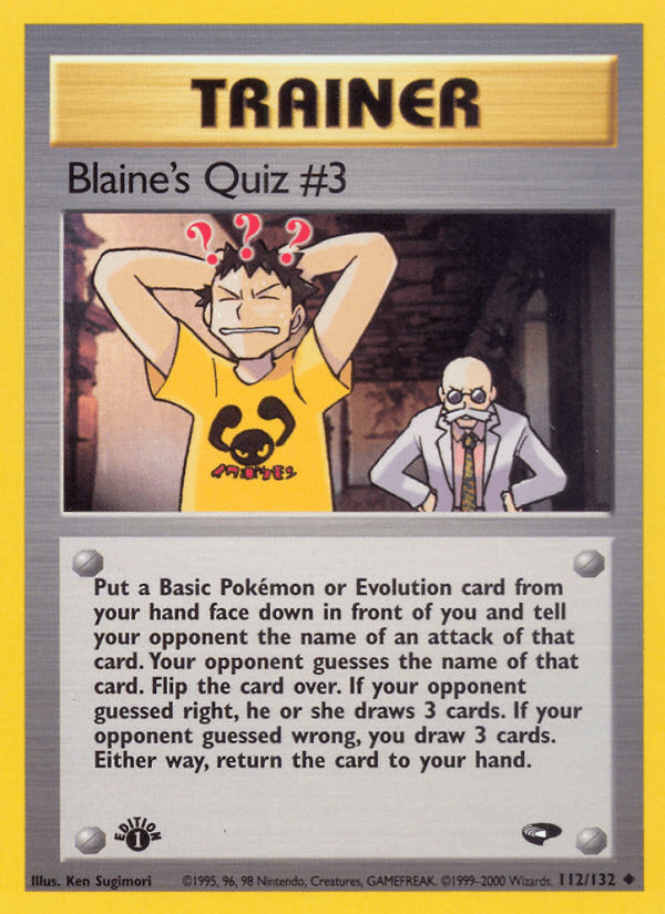 Blaine's Quiz #3 (112/132) [Gym Challenge 1st Edition] Pokemon Single Pokémon  | Multizone: Comics And Games